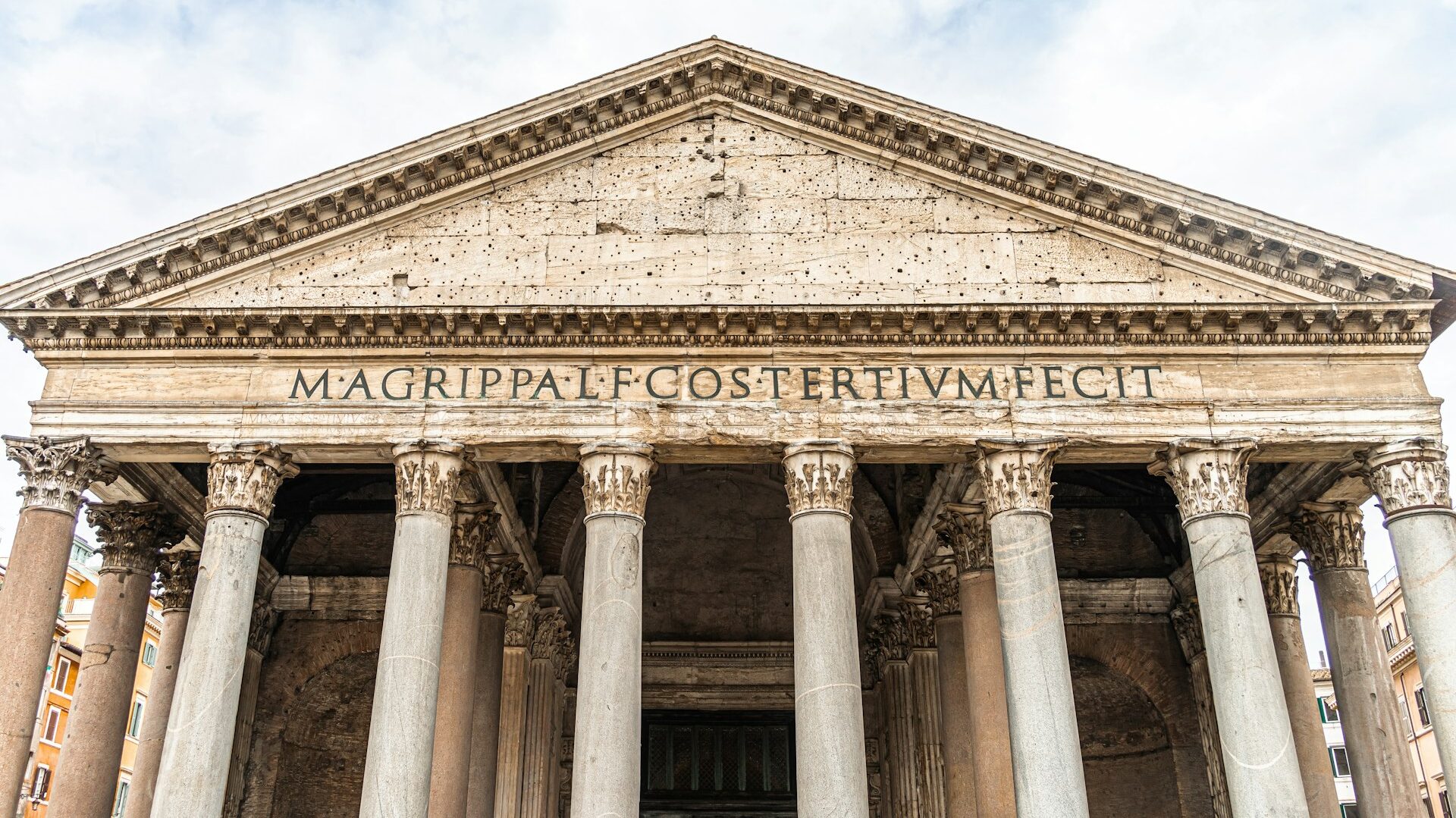 Facade of the Pantheon in Rome