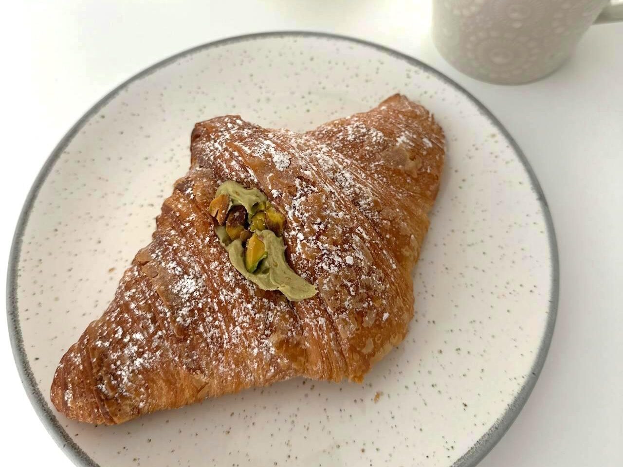 Croissant filled with pistachio