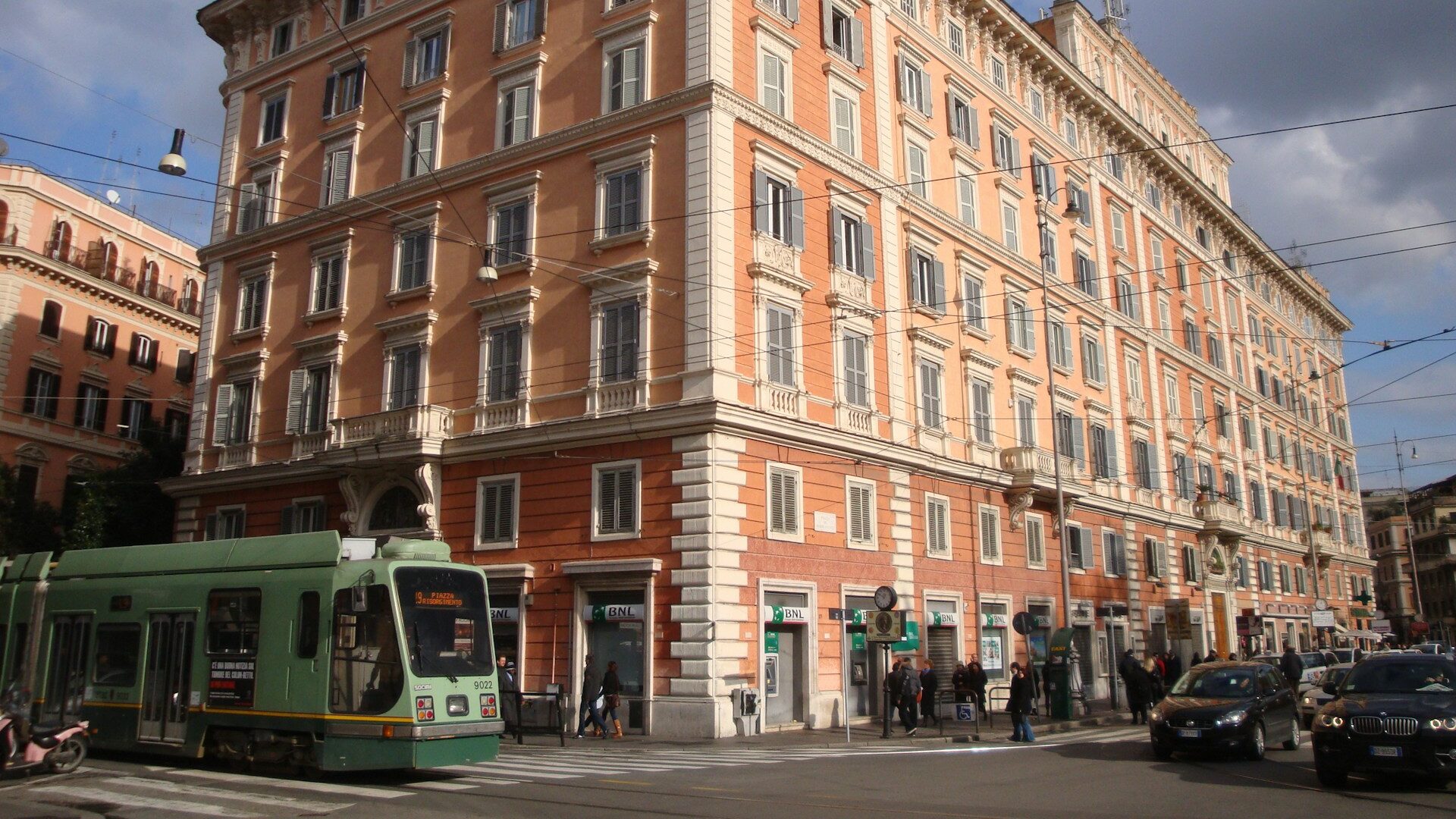 Tram in the streets of Rome