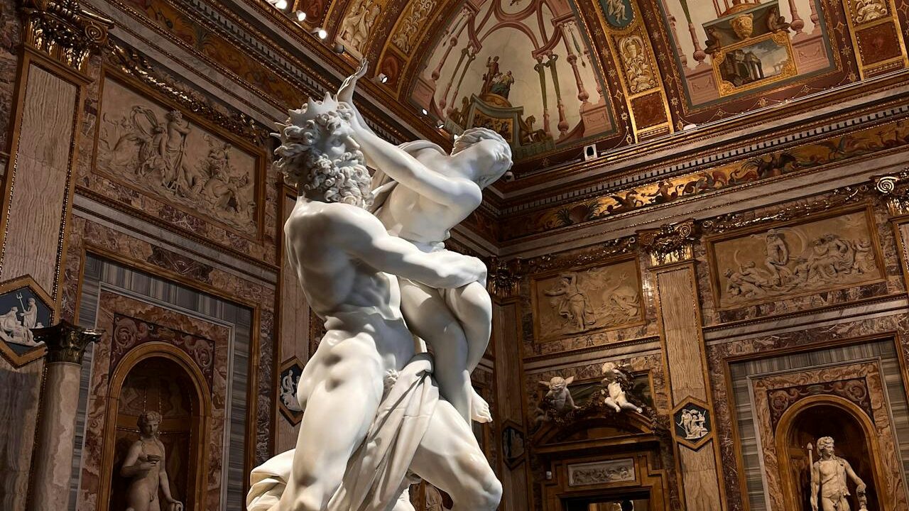 Sculptures in Borghese Gallery Rome